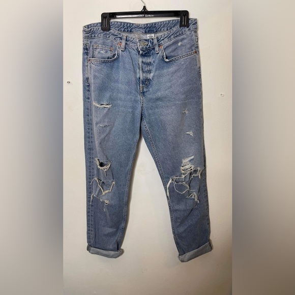 H&M & denim jeans low waist distressed, boyfriend, jeans size 28 - Picture 4 of 11